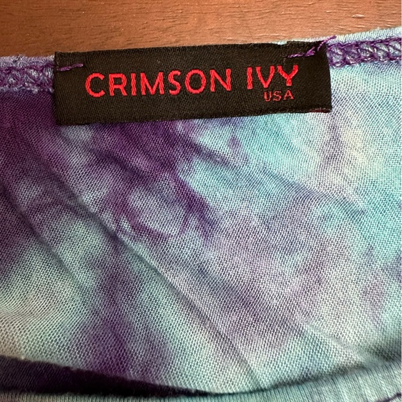 Crimson Ivy One Shoulder Tie Die Dress - Picture 6 of 7